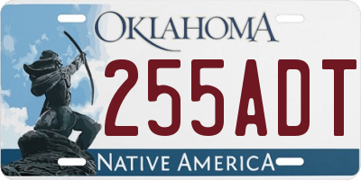 OK license plate 255ADT
