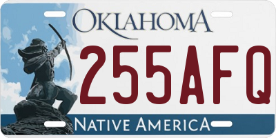 OK license plate 255AFQ
