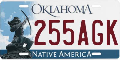 OK license plate 255AGK