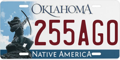 OK license plate 255AGO