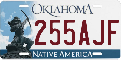 OK license plate 255AJF