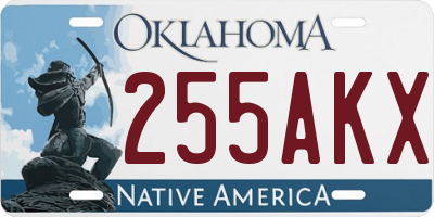OK license plate 255AKX