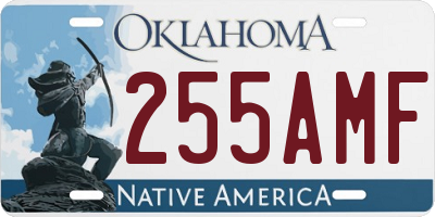OK license plate 255AMF