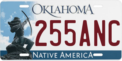 OK license plate 255ANC