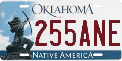 OK license plate 255ANE