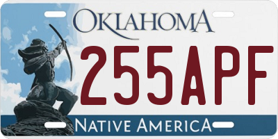 OK license plate 255APF