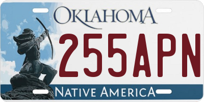 OK license plate 255APN