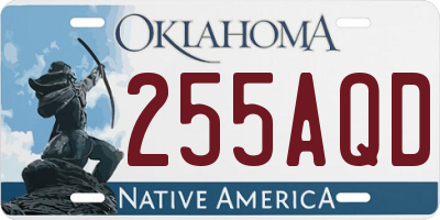 OK license plate 255AQD