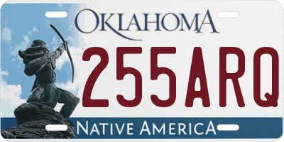 OK license plate 255ARQ