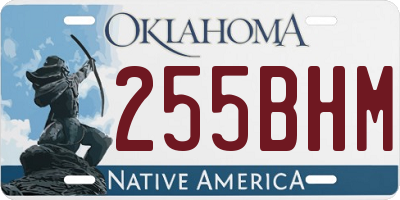 OK license plate 255BHM