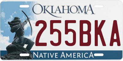 OK license plate 255BKA