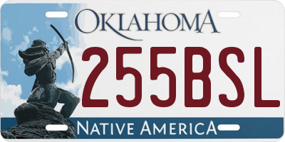 OK license plate 255BSL