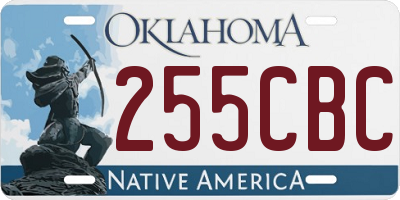OK license plate 255CBC