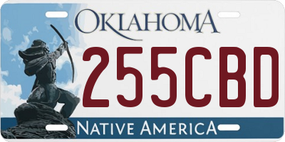 OK license plate 255CBD