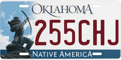 OK license plate 255CHJ