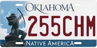 OK license plate 255CHM