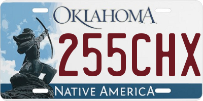 OK license plate 255CHX