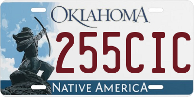 OK license plate 255CIC