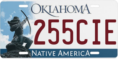 OK license plate 255CIE