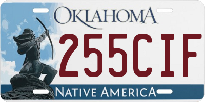 OK license plate 255CIF