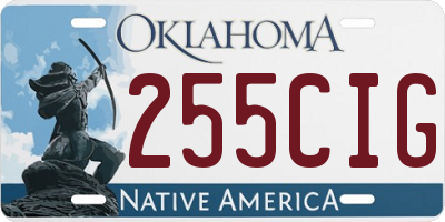 OK license plate 255CIG