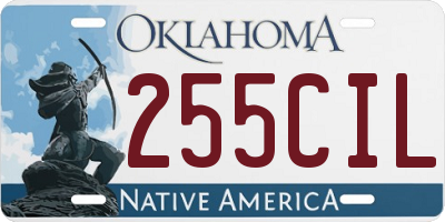 OK license plate 255CIL