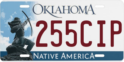OK license plate 255CIP