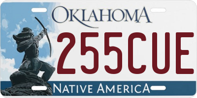 OK license plate 255CUE