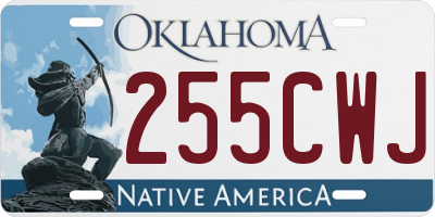 OK license plate 255CWJ