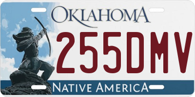 OK license plate 255DMV