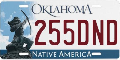 OK license plate 255DND