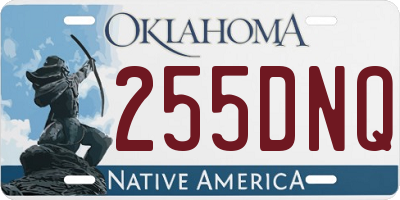 OK license plate 255DNQ