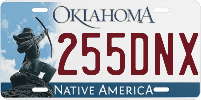 OK license plate 255DNX