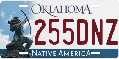 OK license plate 255DNZ