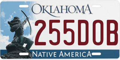 OK license plate 255DOB
