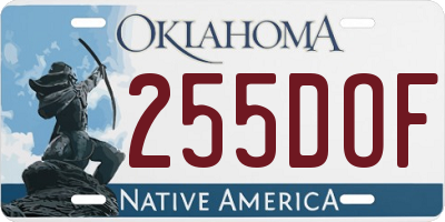 OK license plate 255DOF