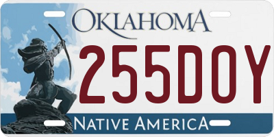 OK license plate 255DOY