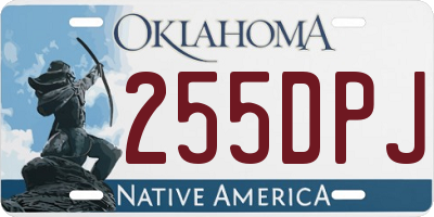 OK license plate 255DPJ