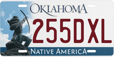 OK license plate 255DXL