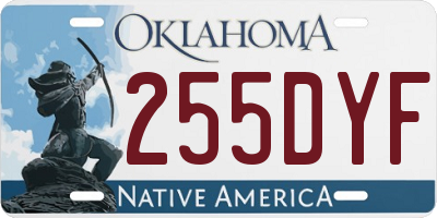 OK license plate 255DYF