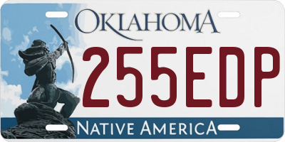 OK license plate 255EDP