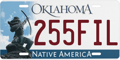 OK license plate 255FIL