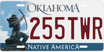 OK license plate 255TWR