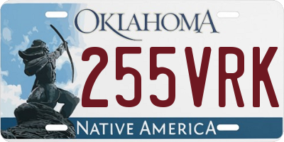 OK license plate 255VRK