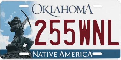 OK license plate 255WNL