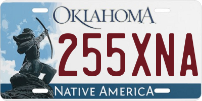 OK license plate 255XNA