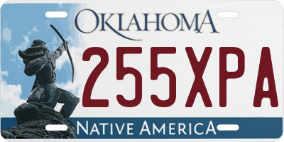 OK license plate 255XPA