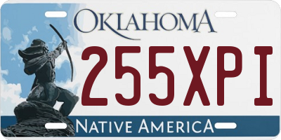 OK license plate 255XPI