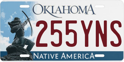 OK license plate 255YNS
