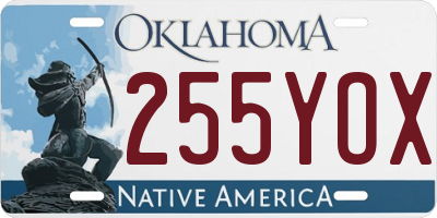 OK license plate 255YOX